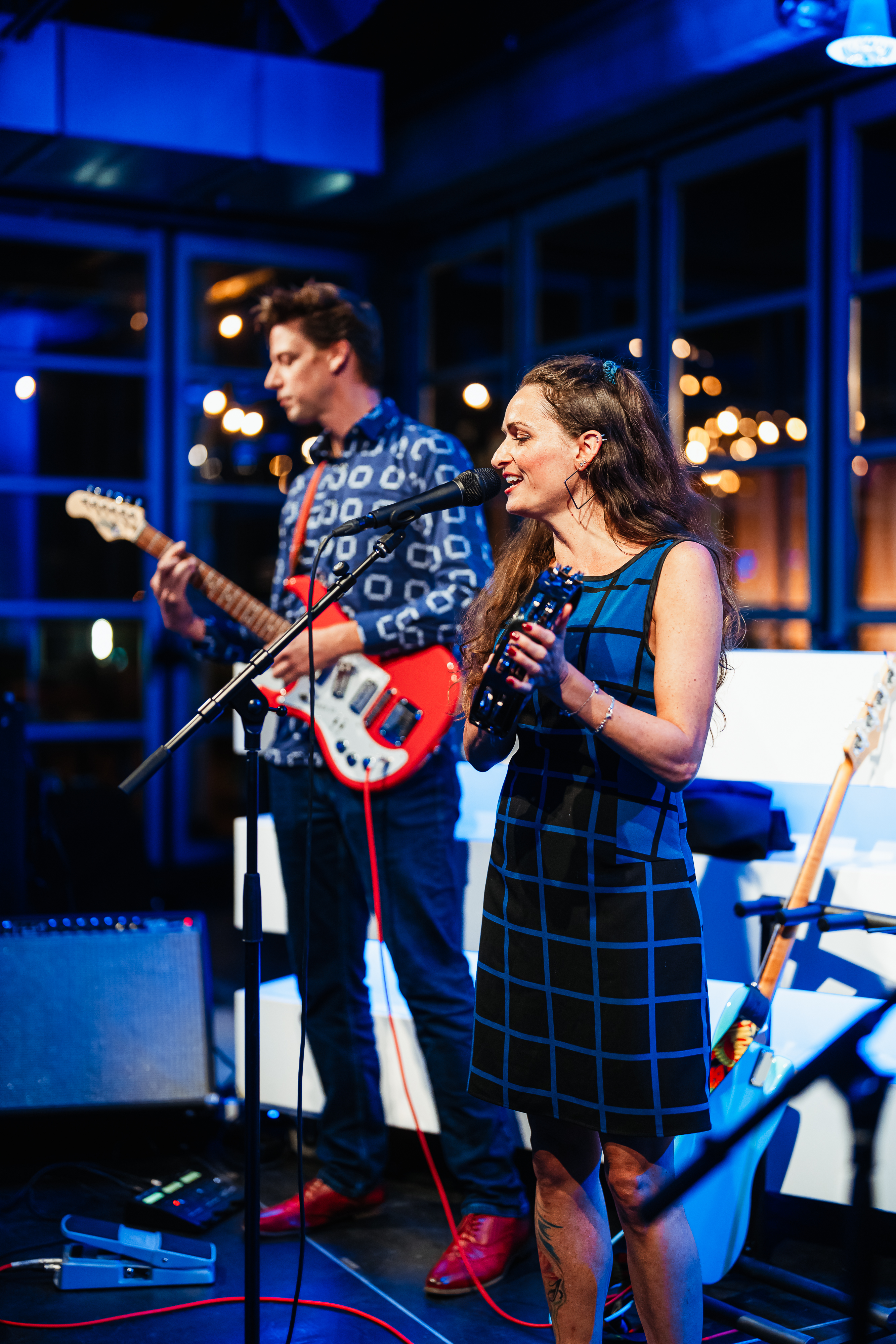 Band playing music on stage